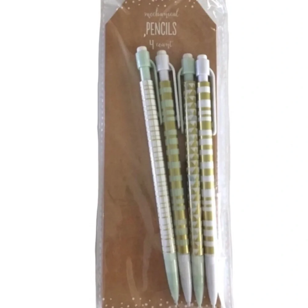 Christmas Dots Stationery Page Flags Scissors Pencil Pens Gold Mint Planner Girl